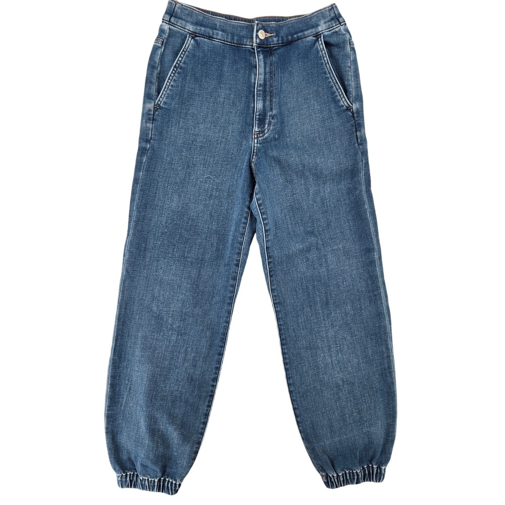 Express Size 4 Jogger Denim Pants Women Super High Rise Medium‎ Wash Streetwear